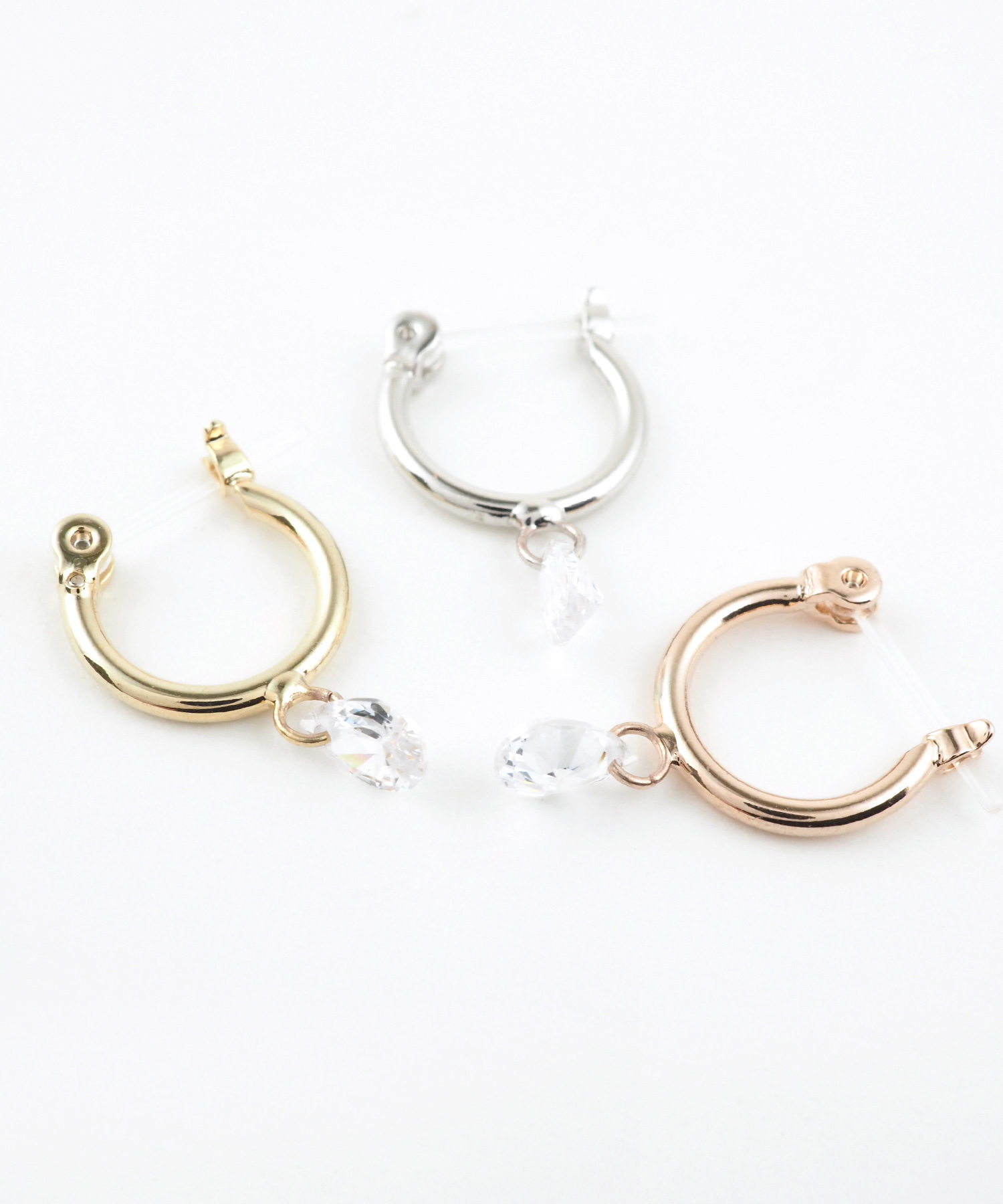 ティアドロップ樹脂ポストフープピアス