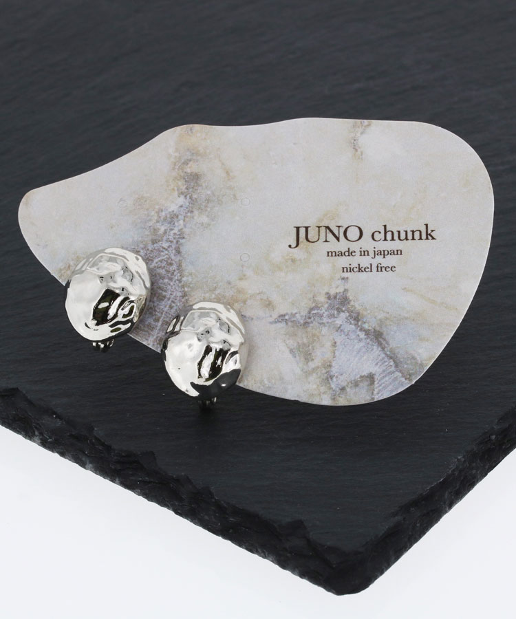 シルバー丸クラフトメタルイヤリング【Juno chunk】