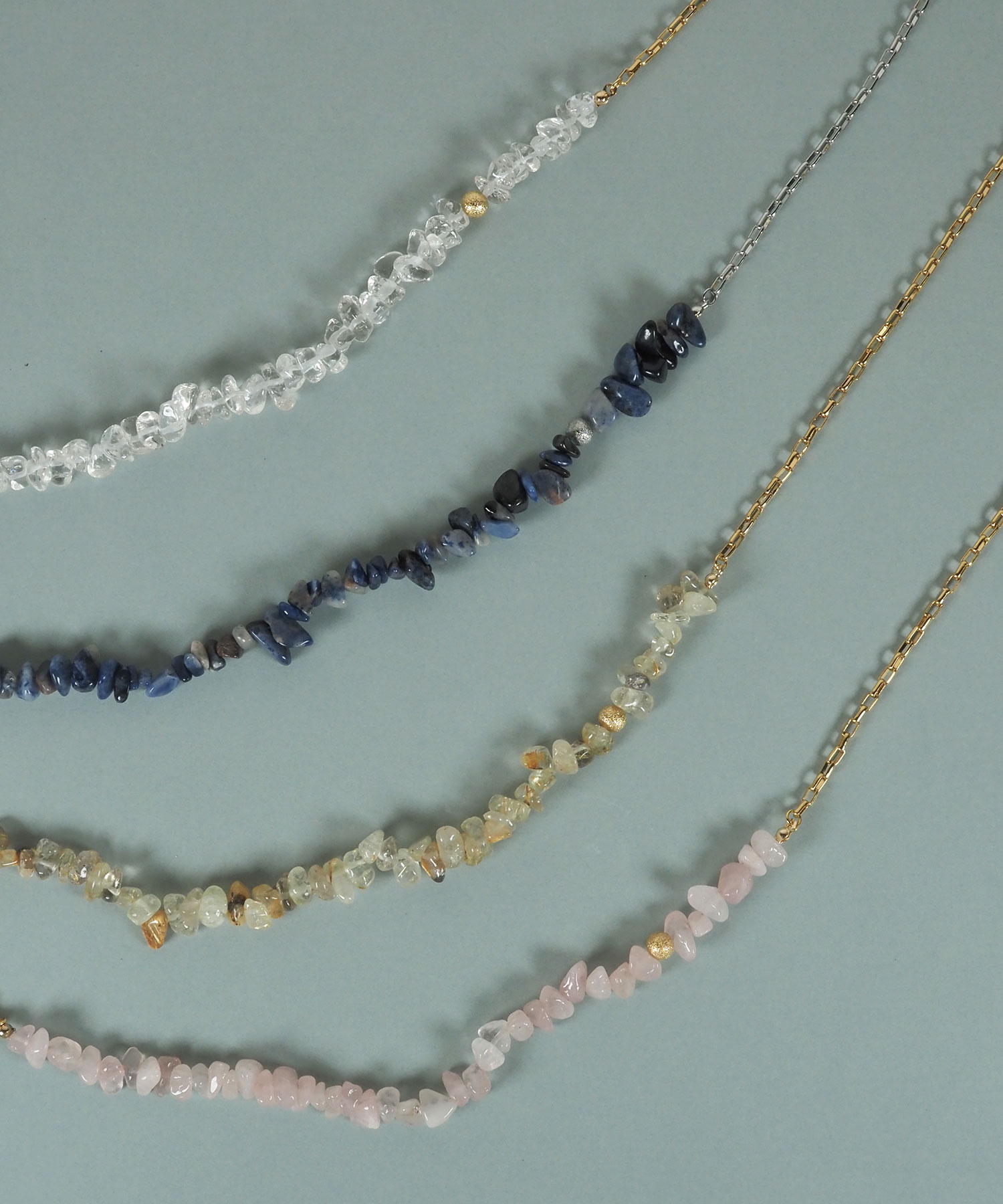 天然石さざれマンテルネックレス【JUNO PREMIUM】