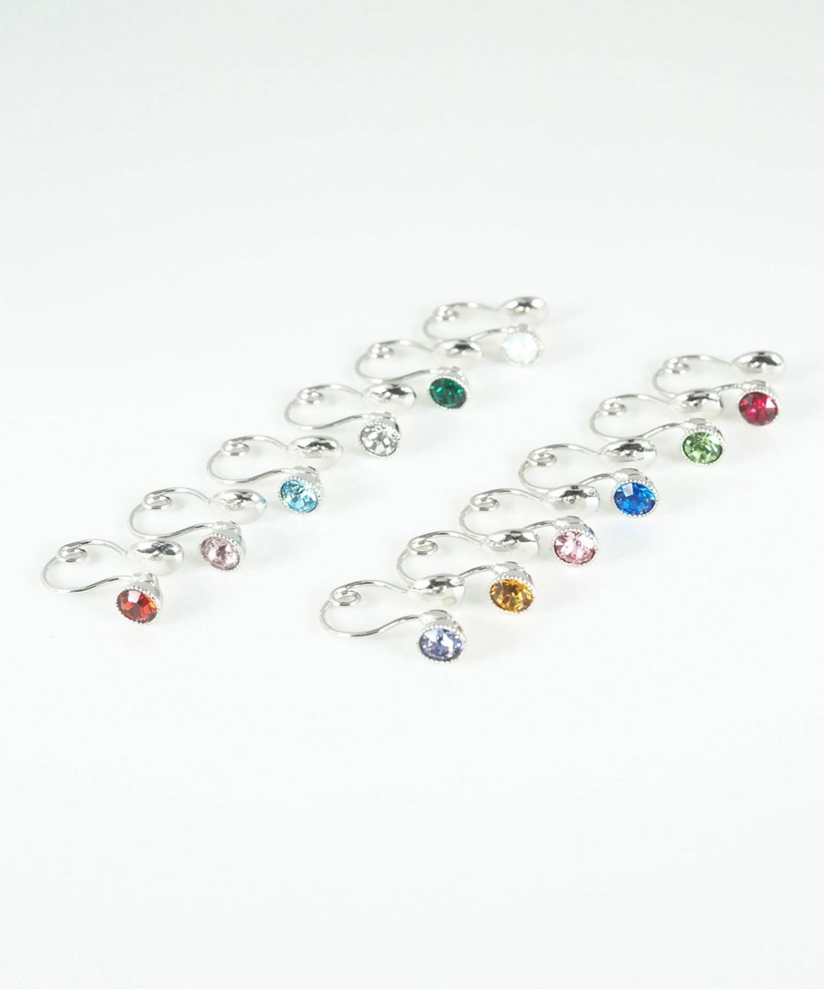 バースデーカラーストーンループフィットイヤリング