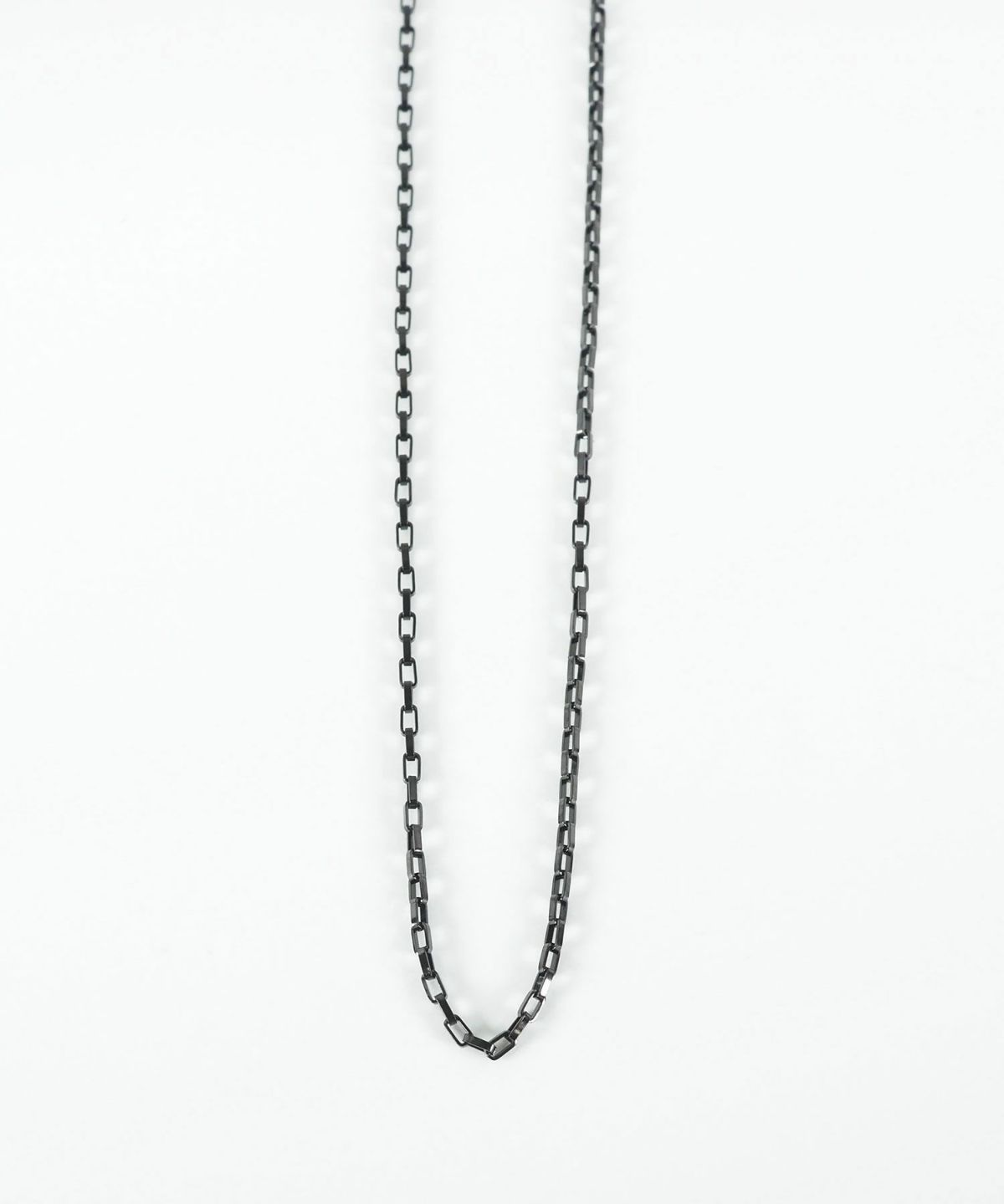 スクエアアズキチェーンBKステンレスネックレス