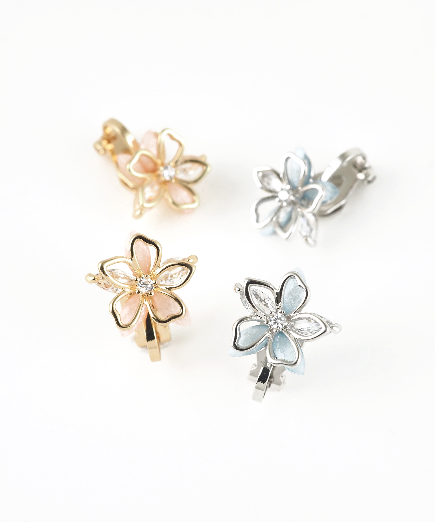 ダブルレイヤーフラワーイヤリング