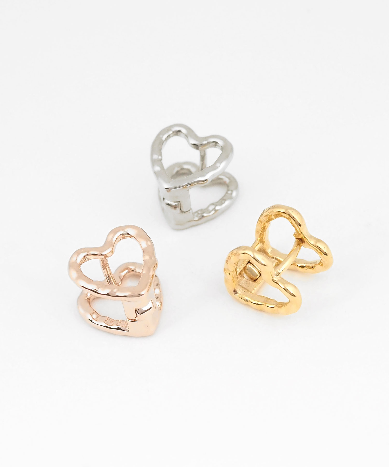 アウトラインハートワンタッチピアス