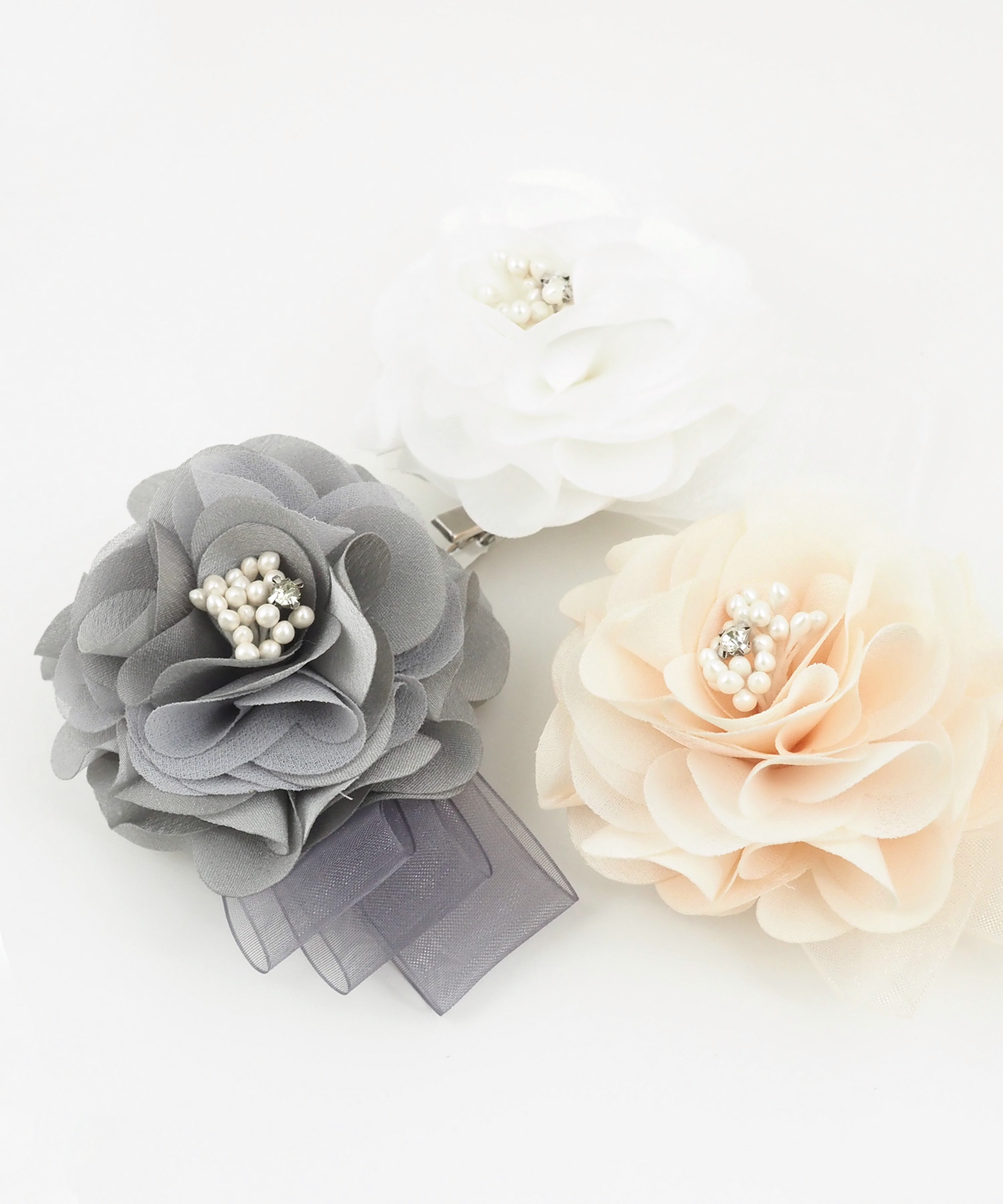 トリプルシアーリボン2wayフラワーコサージュ