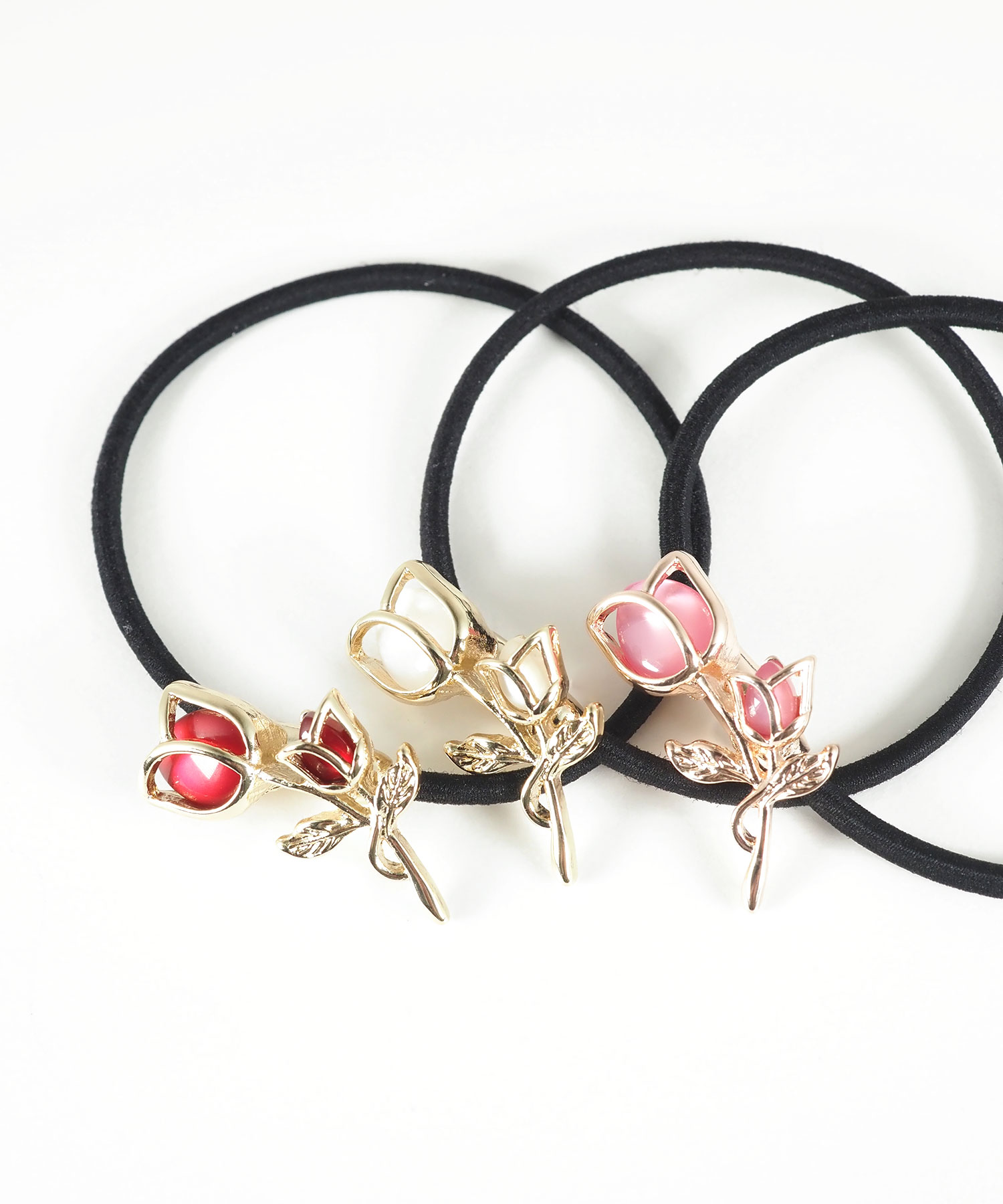 ツインキャッツアイチューリップヘアポニー