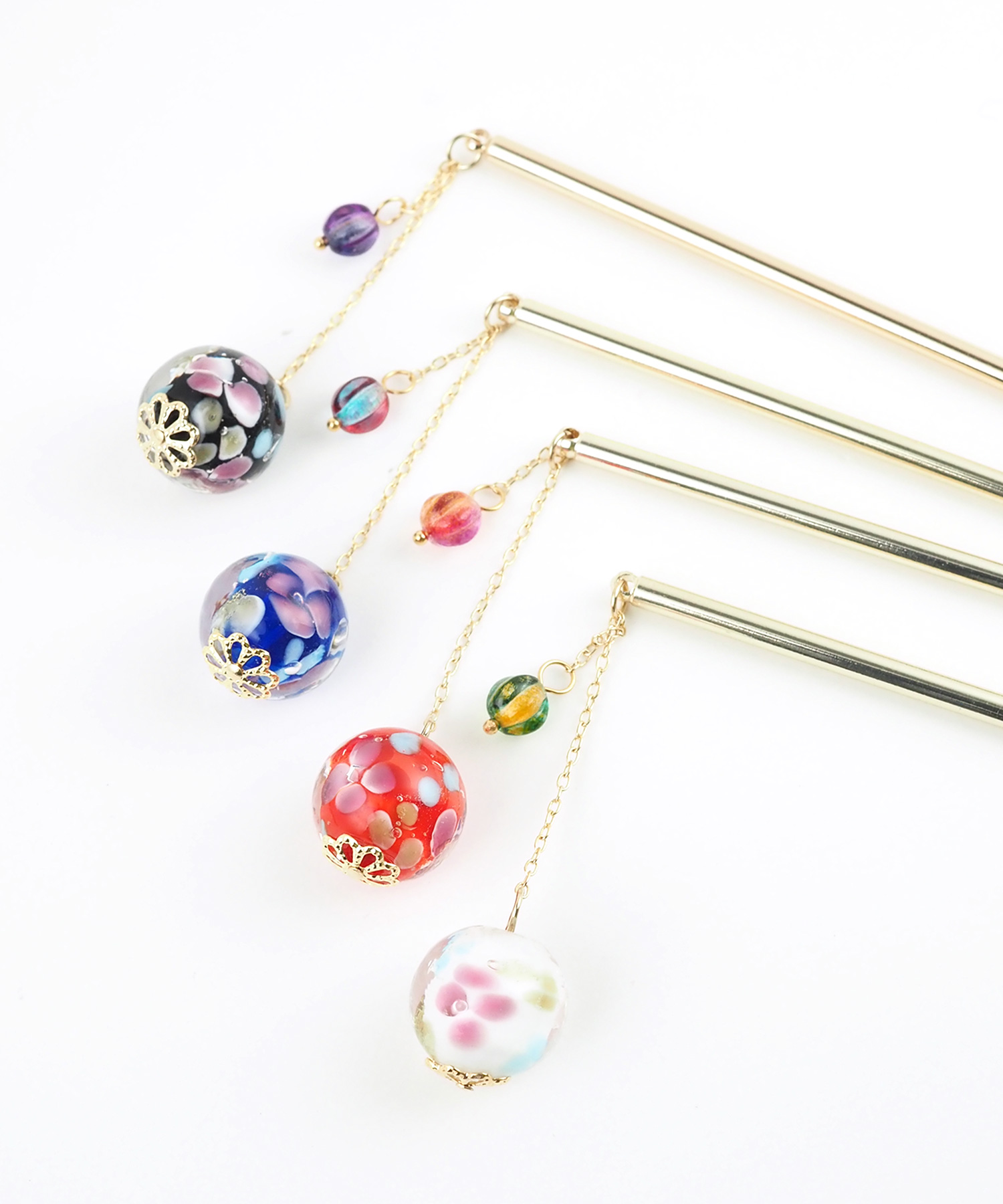 手まりとんぼ玉かんざし