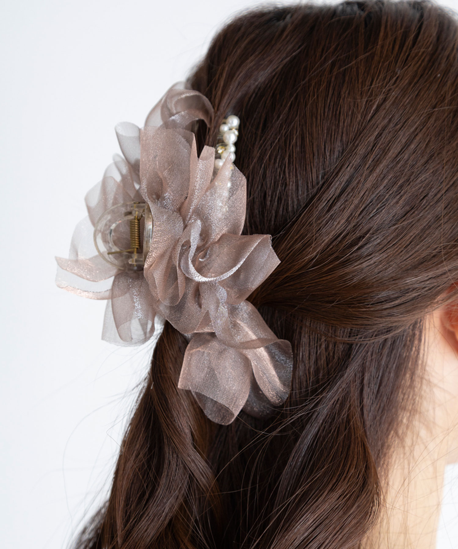 オーガンジーフリルバンスクリップ