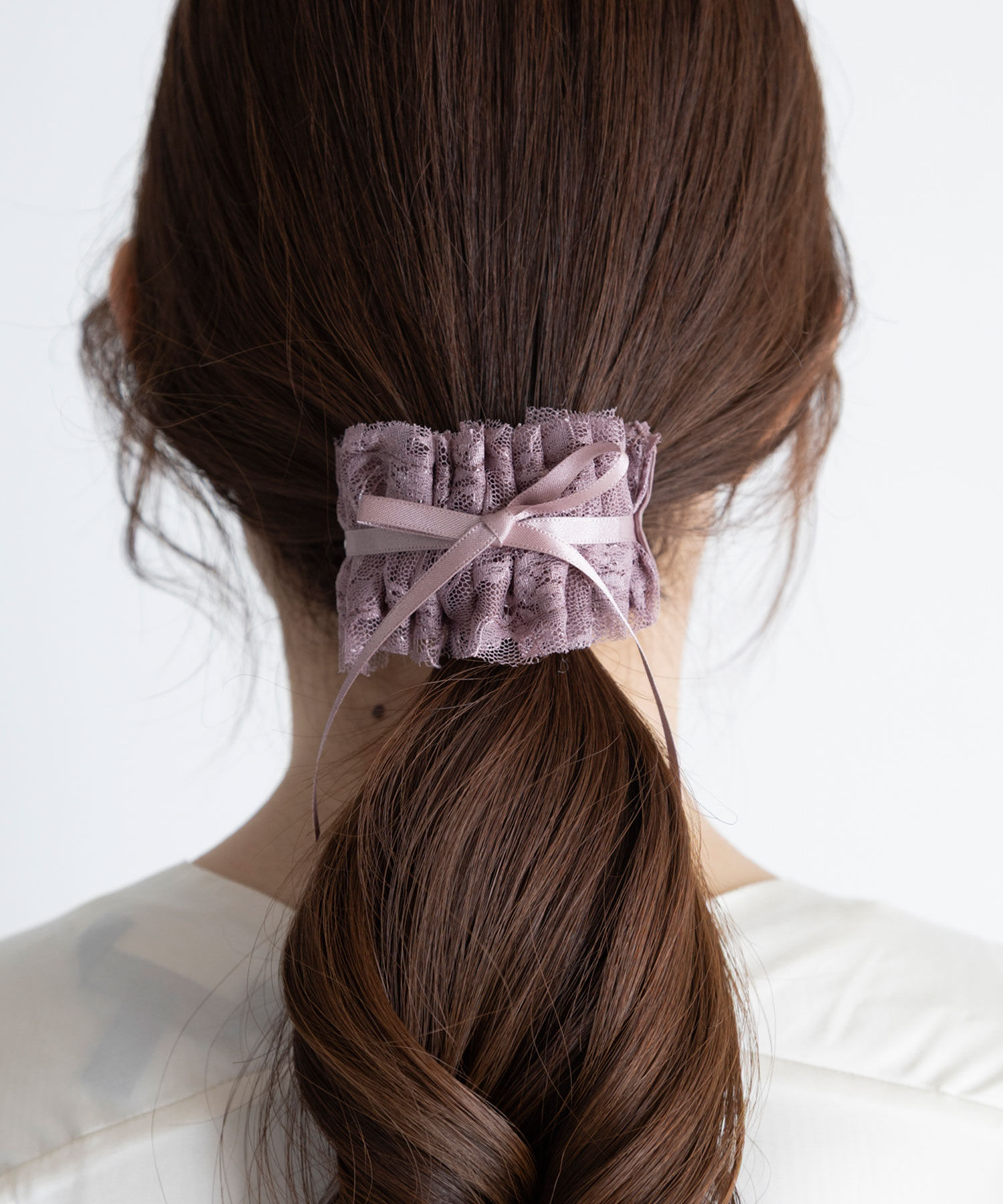 レースフリルリボンバレッタ