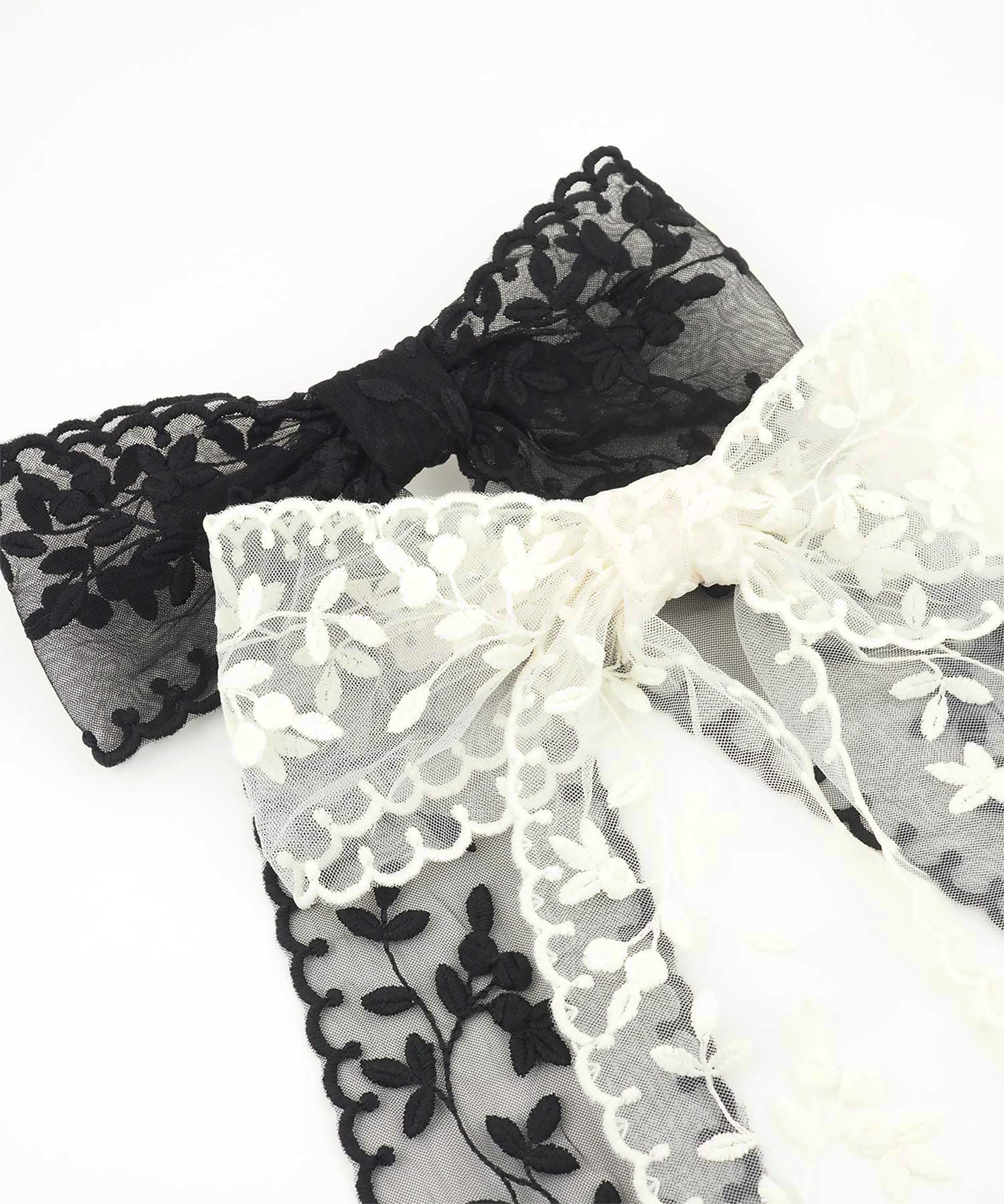 フラワリーレースリボンバレッタ