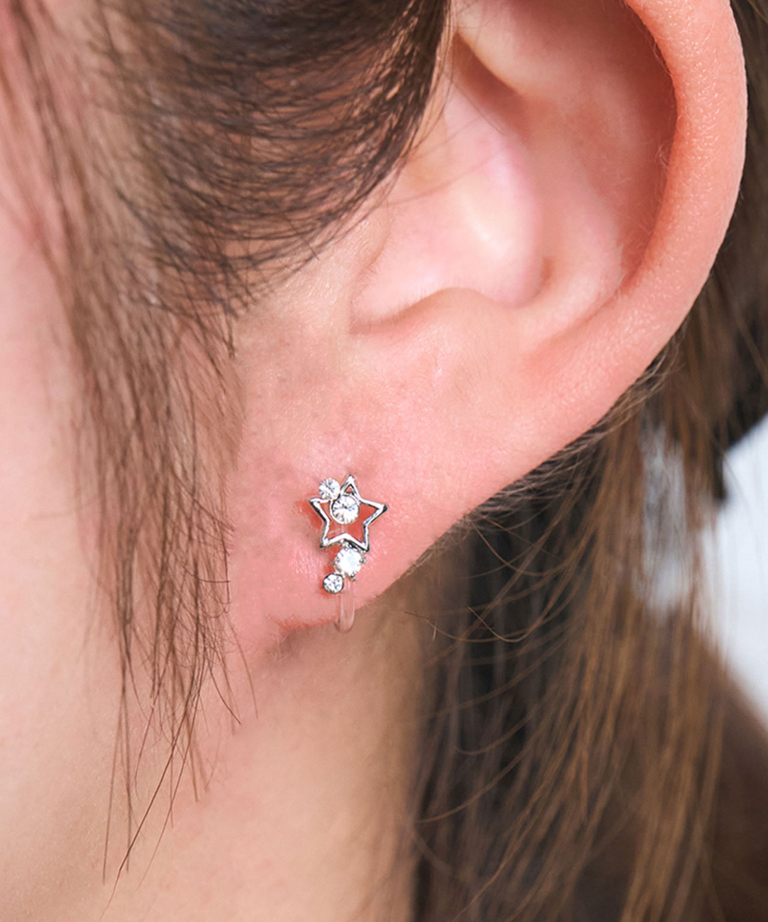 スタービジュー樹脂ノンホールイヤリング