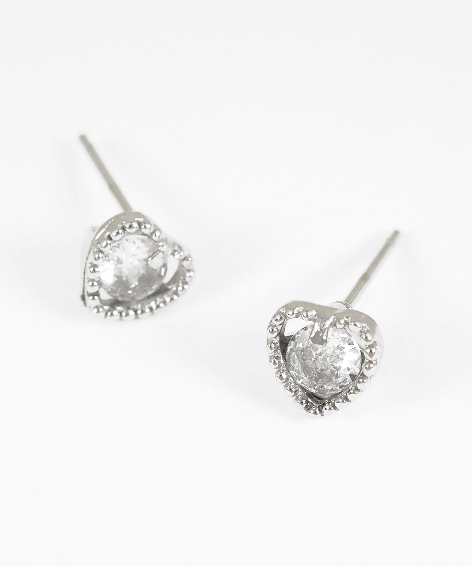 ジルコニアハートステンレスピアス