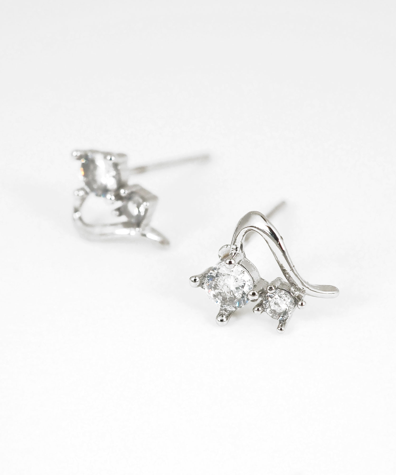 オープンハートジルコニアステンレスピアス