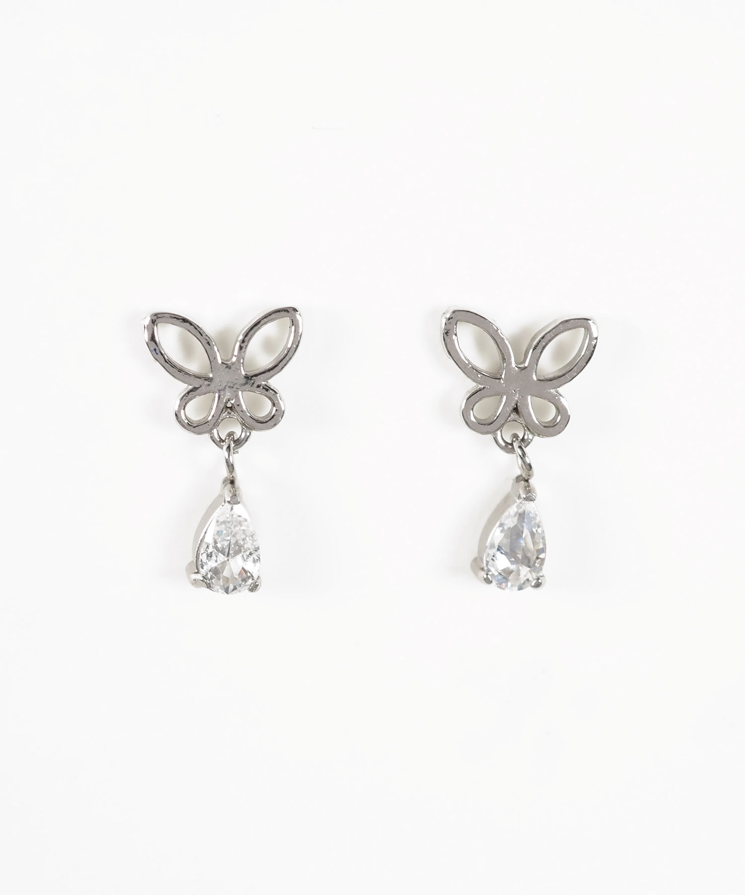 バタフライドロップステンレスピアス