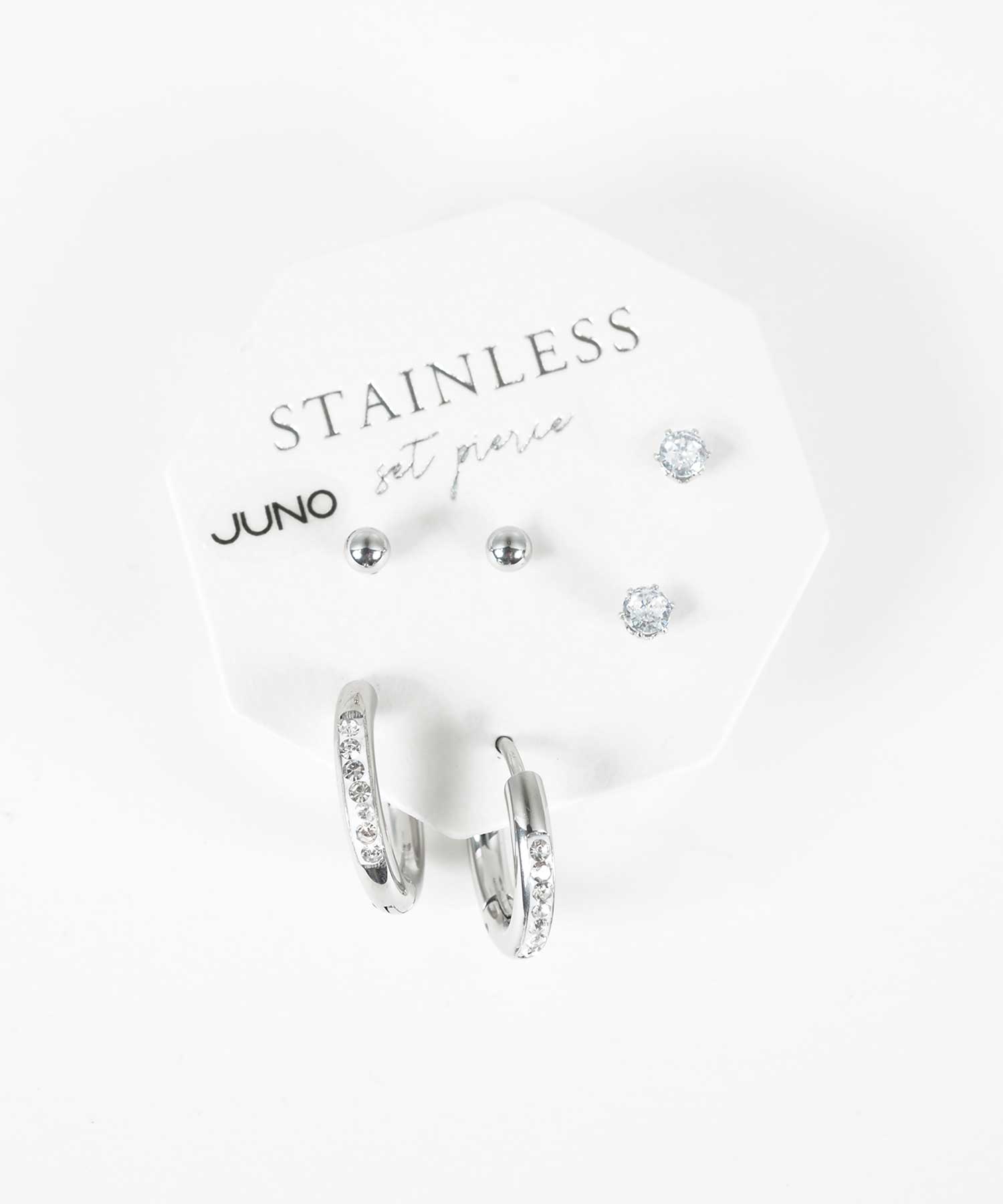 ビジューフープ15mmセットステンレスポストピアス