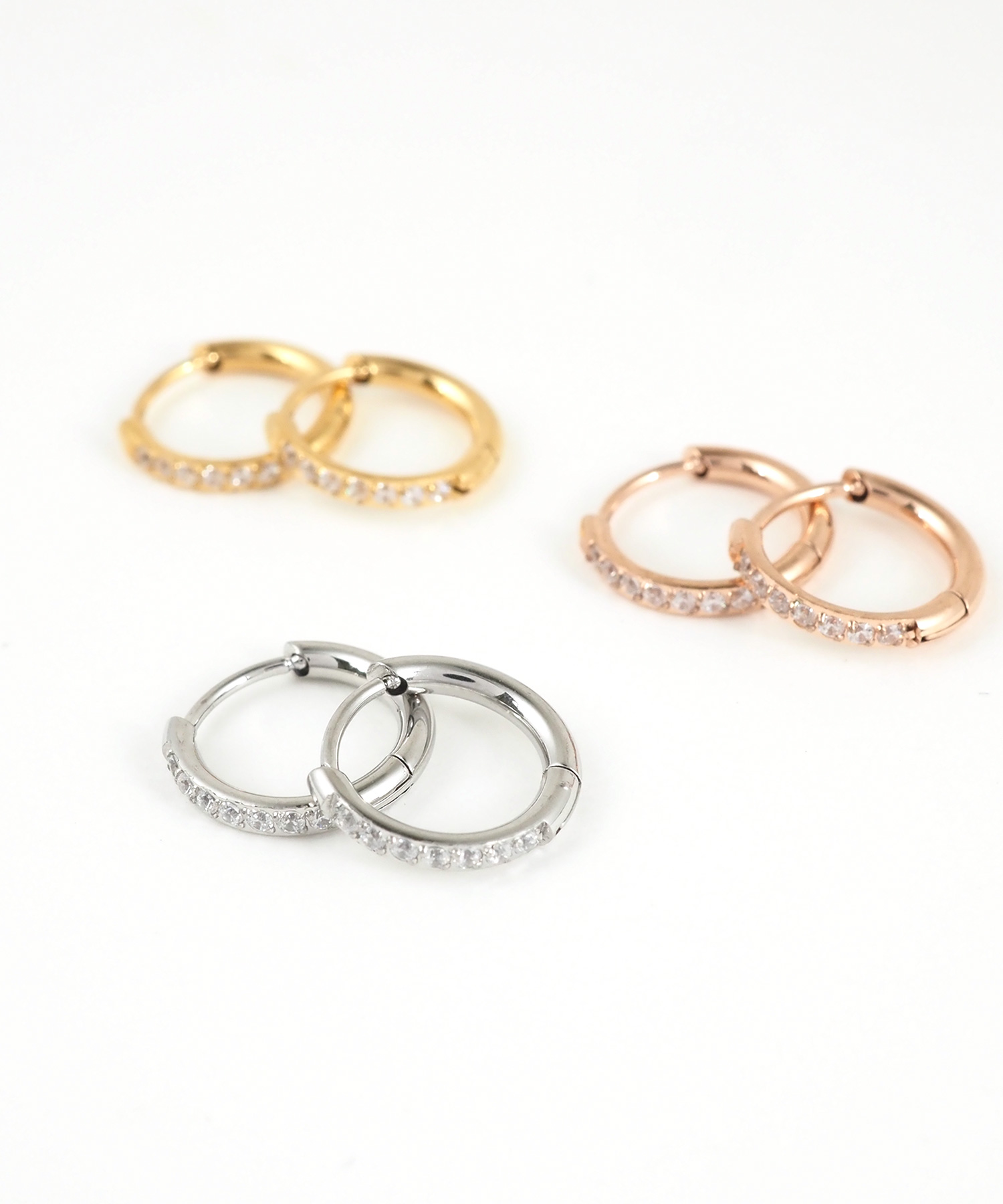 11mmジルコニアラインステンレスフープピアス