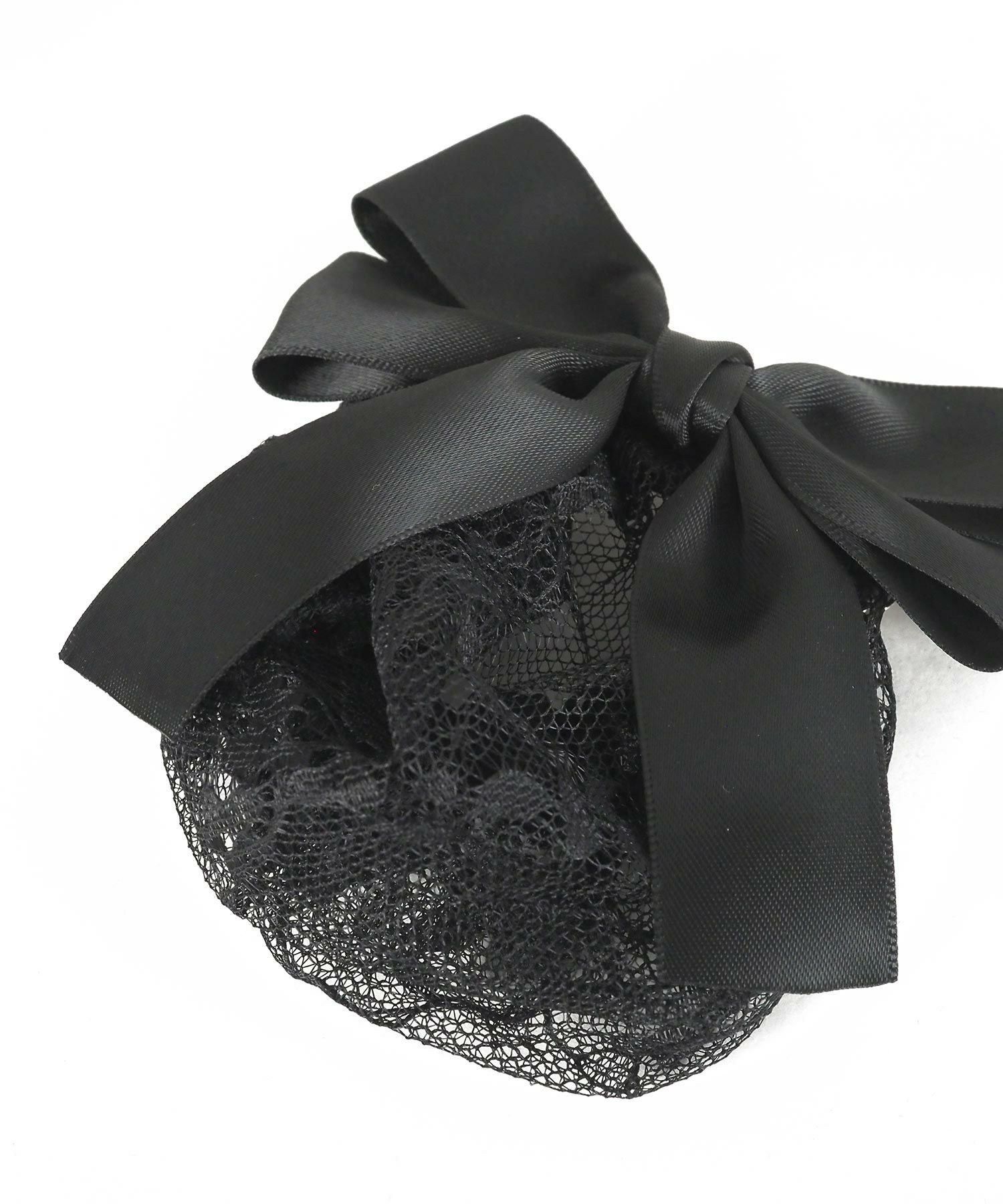 レースネット付テールリボンバレッタ