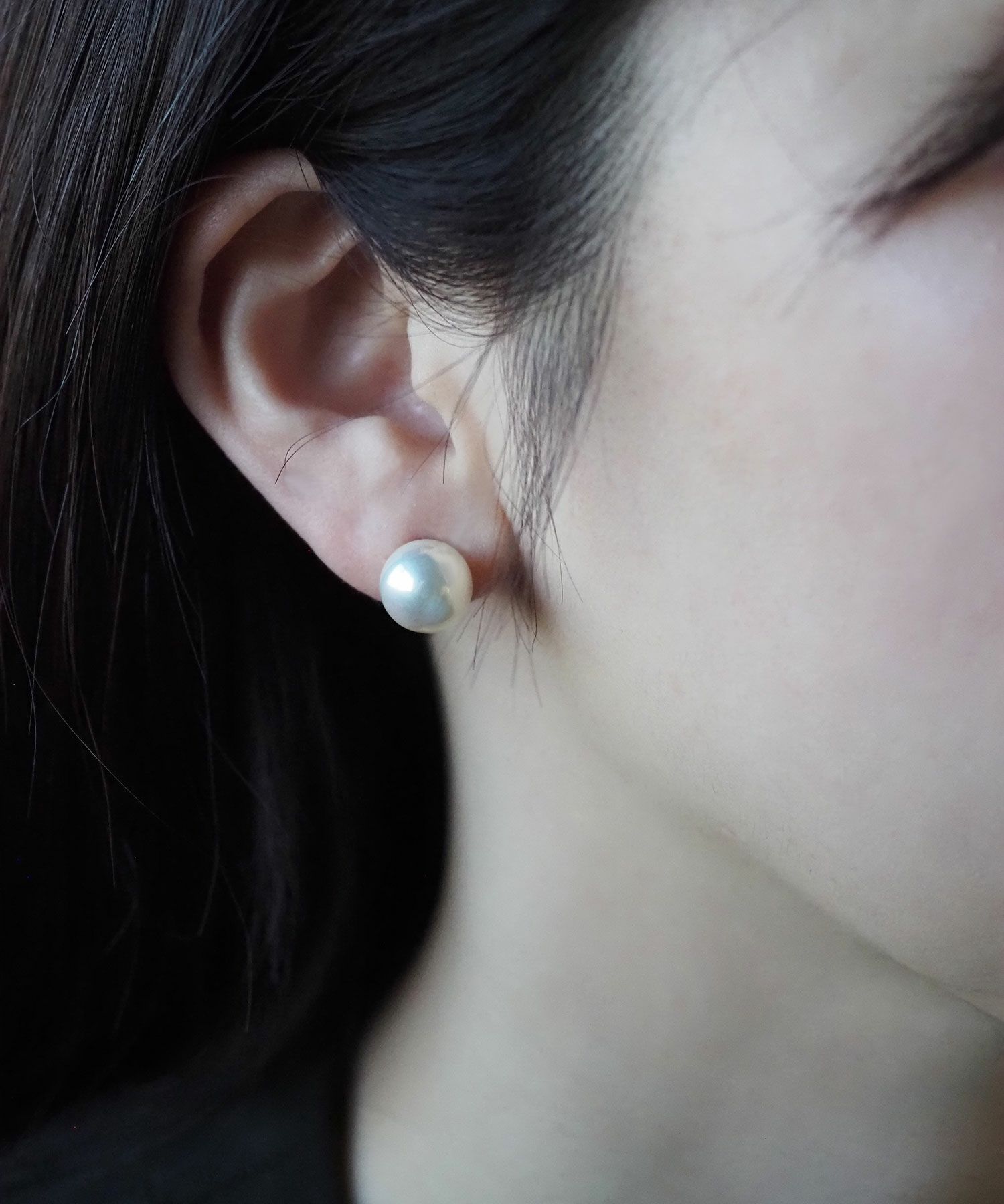 磨き貝パールチタンポストピアス(10mm)【JUNO PREMIUM】