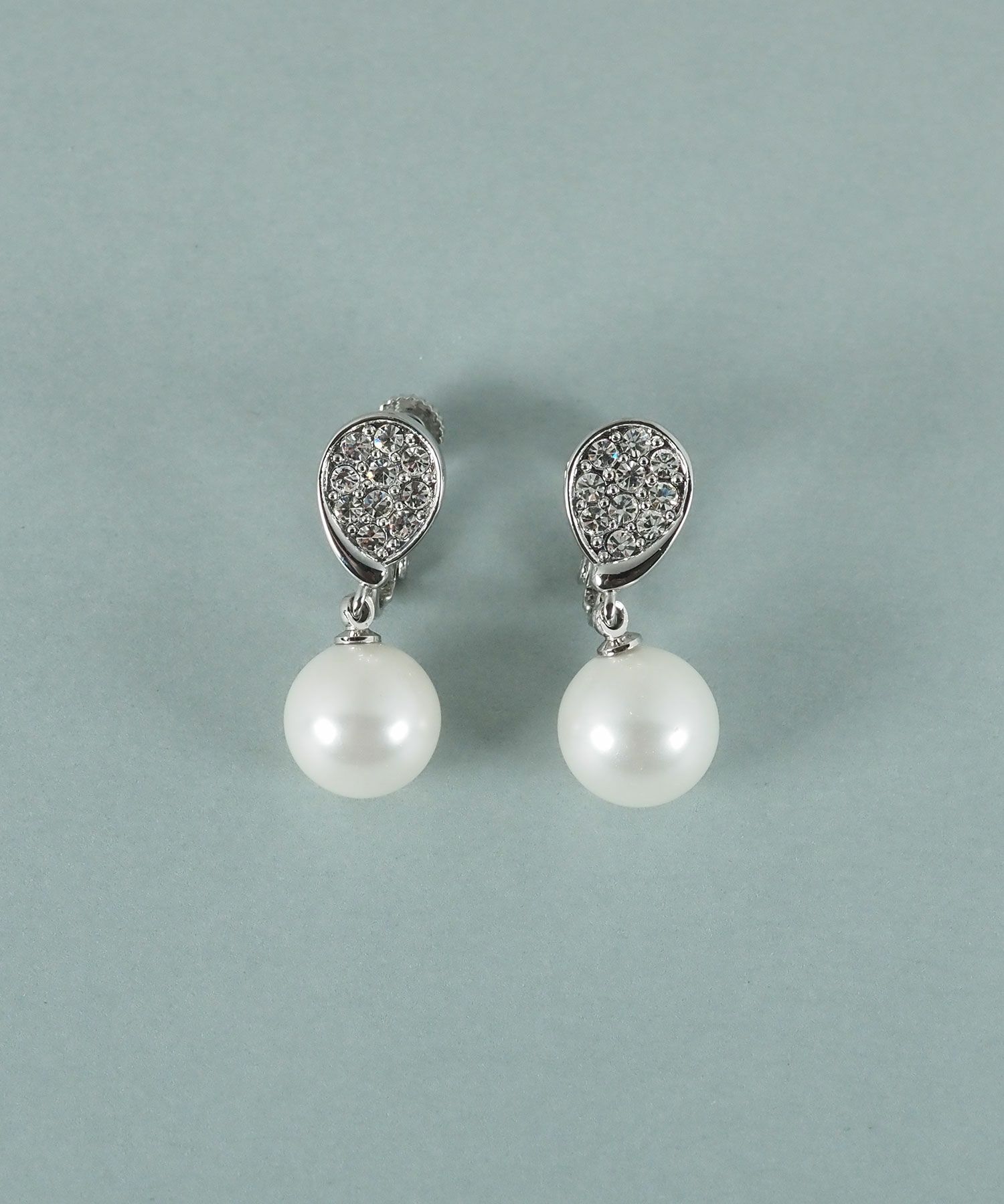 貝パールドロップパヴェイヤリング【JUNO PREMIUM】