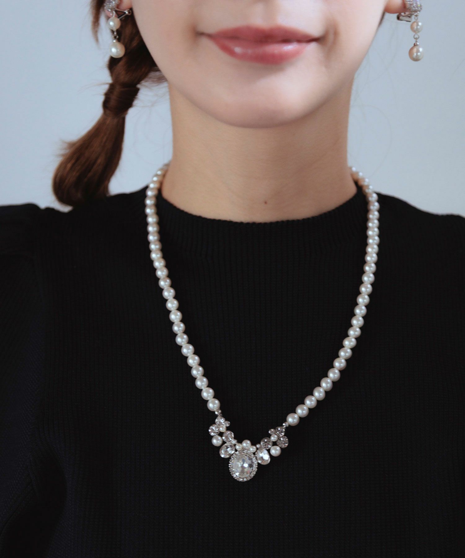 貝パールビジューネックレス【JUNO PREMIUM】