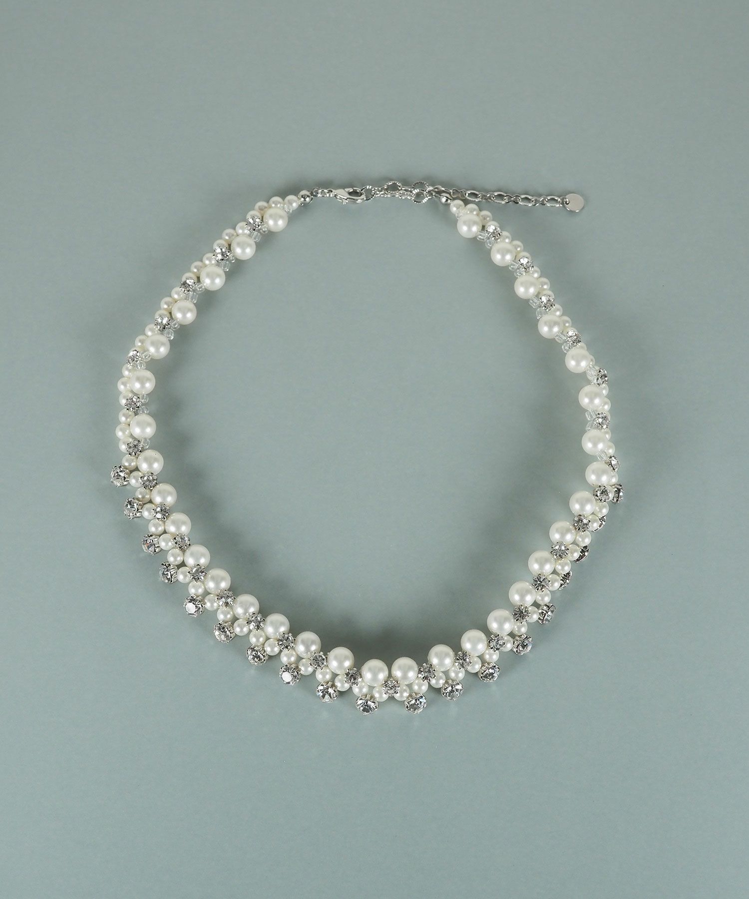 貝パールラインストーンネックレス【JUNO PREMIUM】