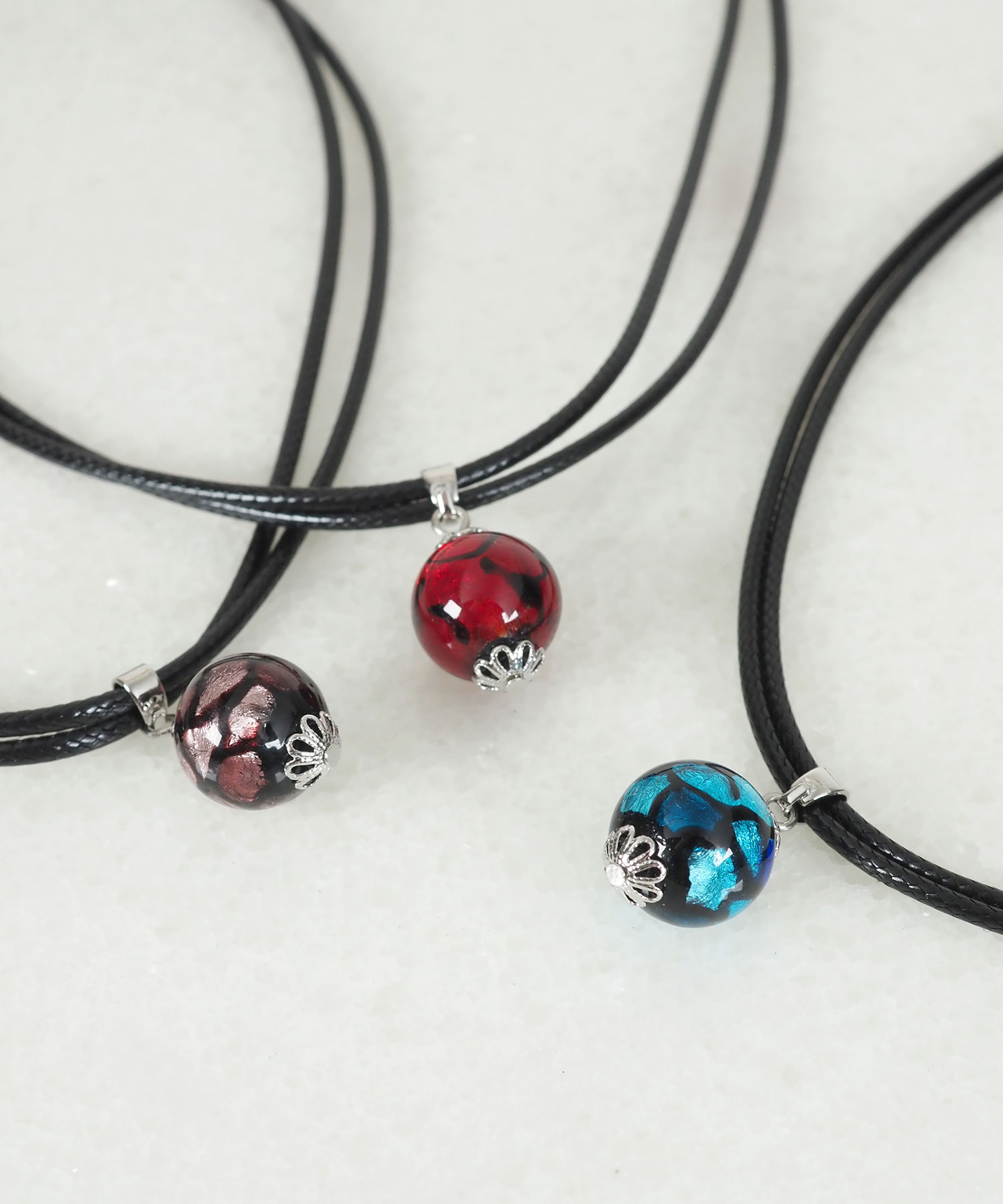 とんぼ玉ダブルコードネックレス【Le MODE】