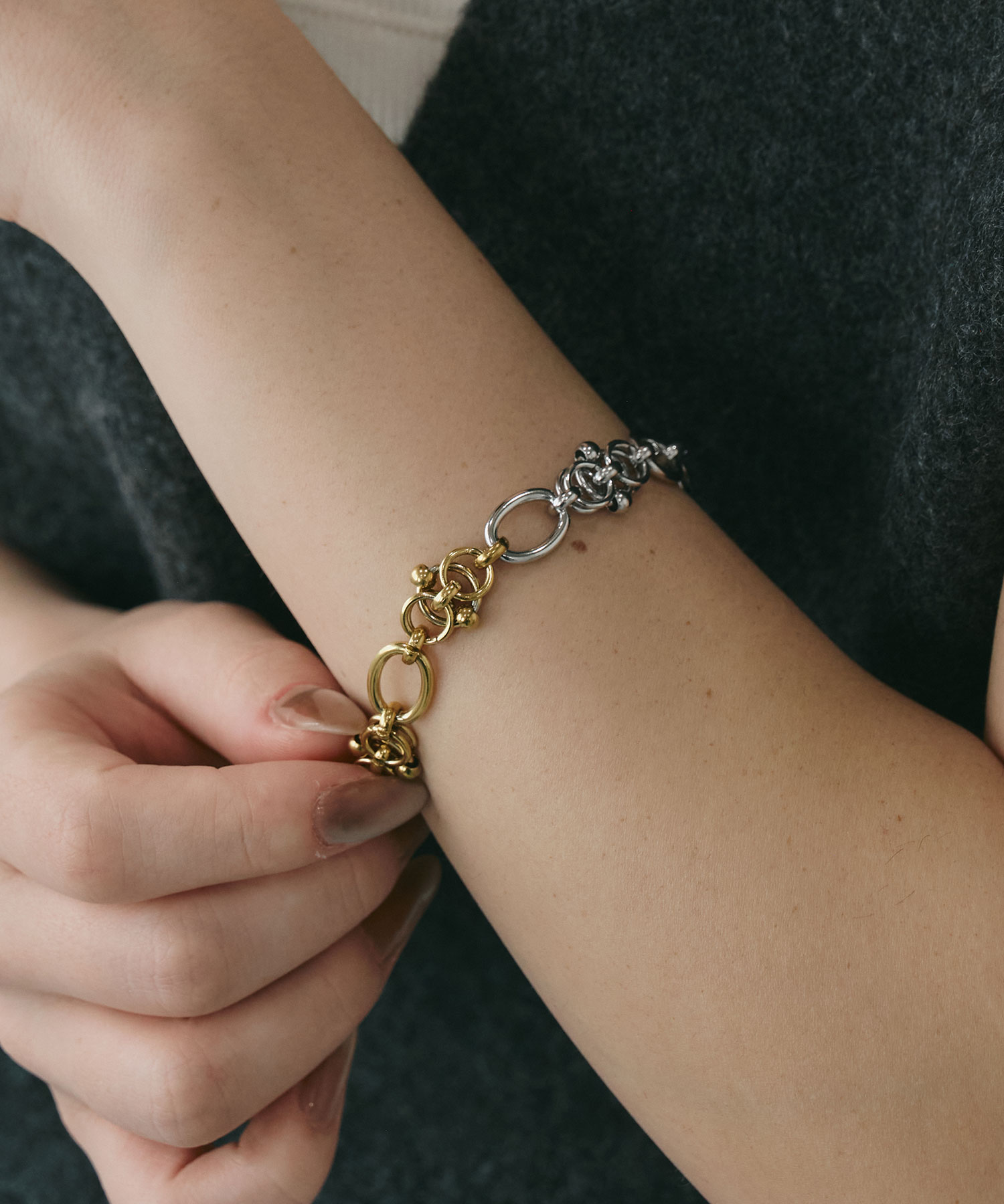 サークルチェーンステンレスブレスレット【lucenzio】