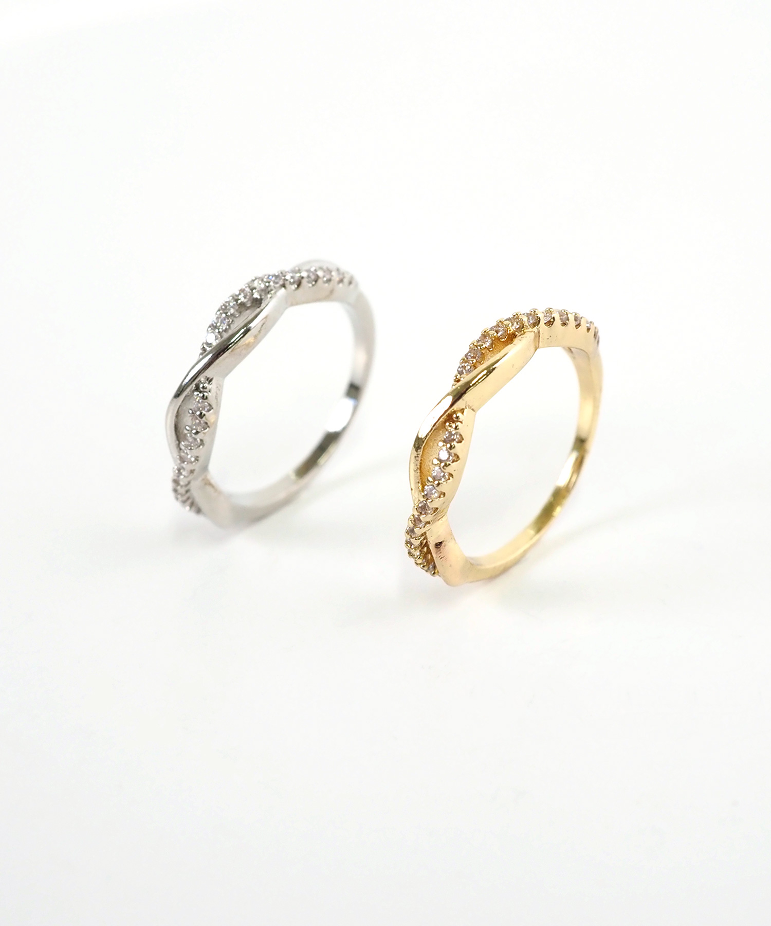 ツイストストーンピンキーリング