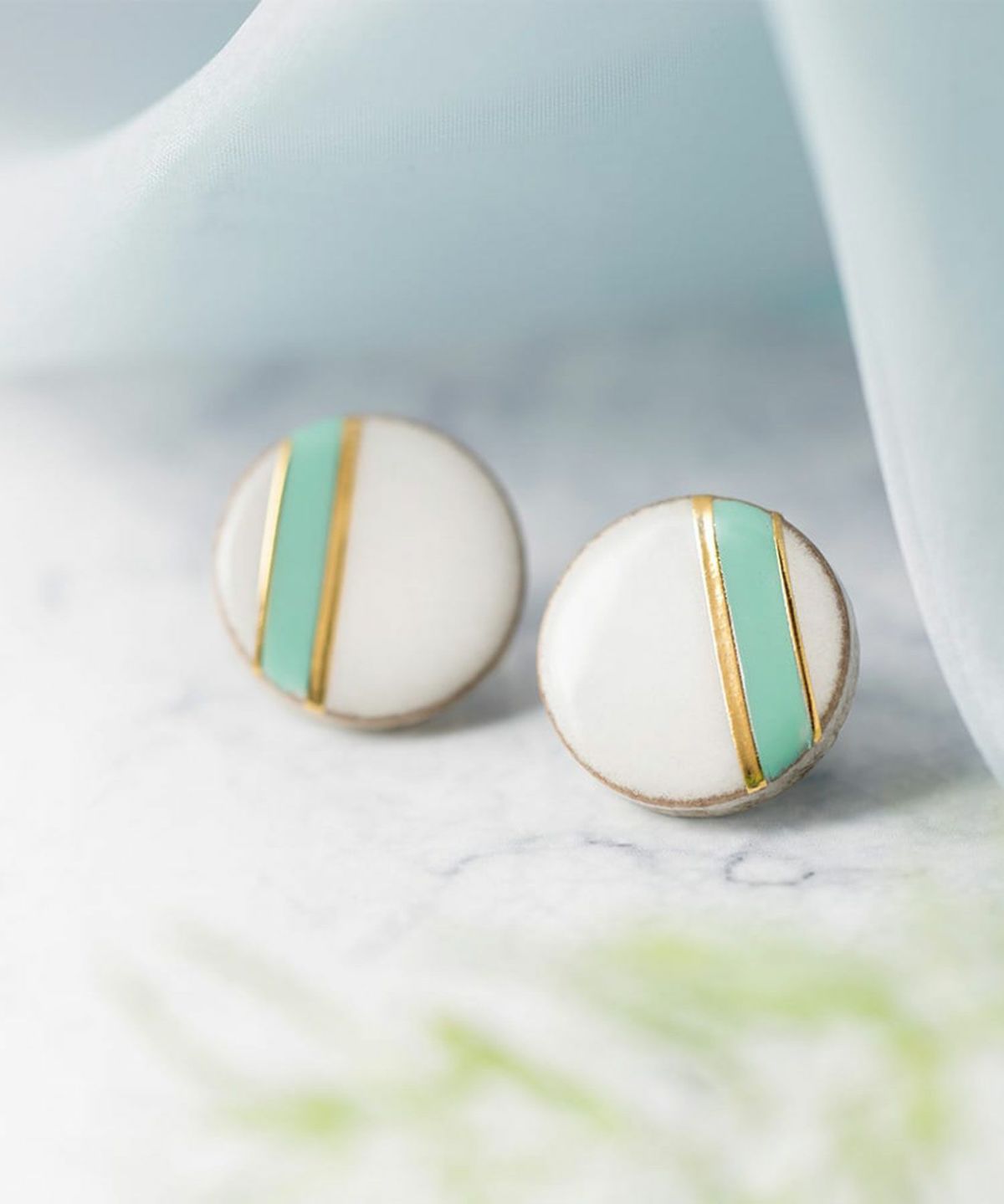 美濃焼クラシックラインパステルチタンポストピアス【MIKELO】