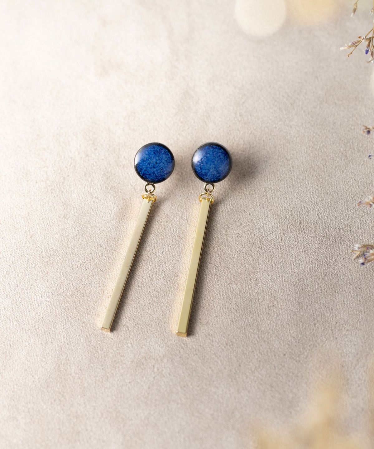 「tou」美濃焼サークルスティックチタンポストピアス【MIKELO】