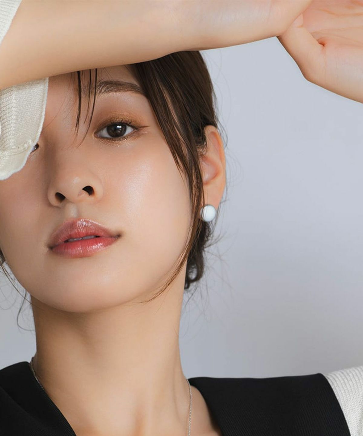 「tou」美濃焼サークルチタンポストピアス【MIKELO】