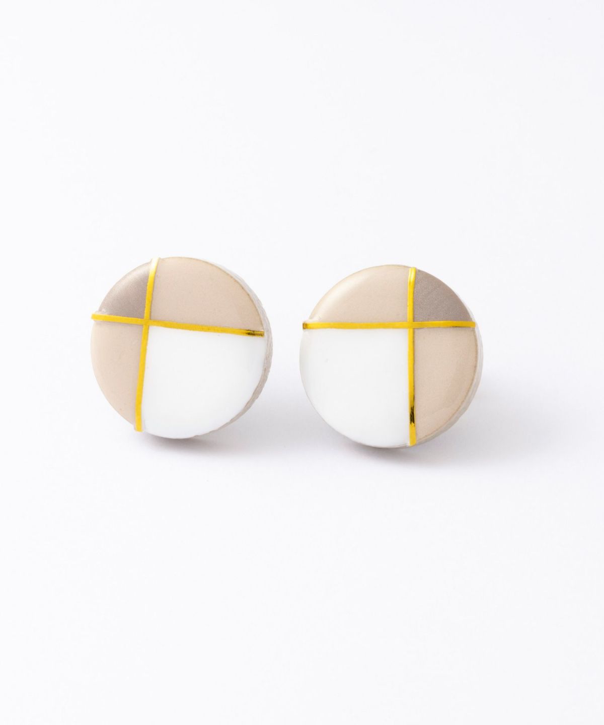 【MUK別注】美濃焼クラシックラインチタンポストピアス【MIKELO】