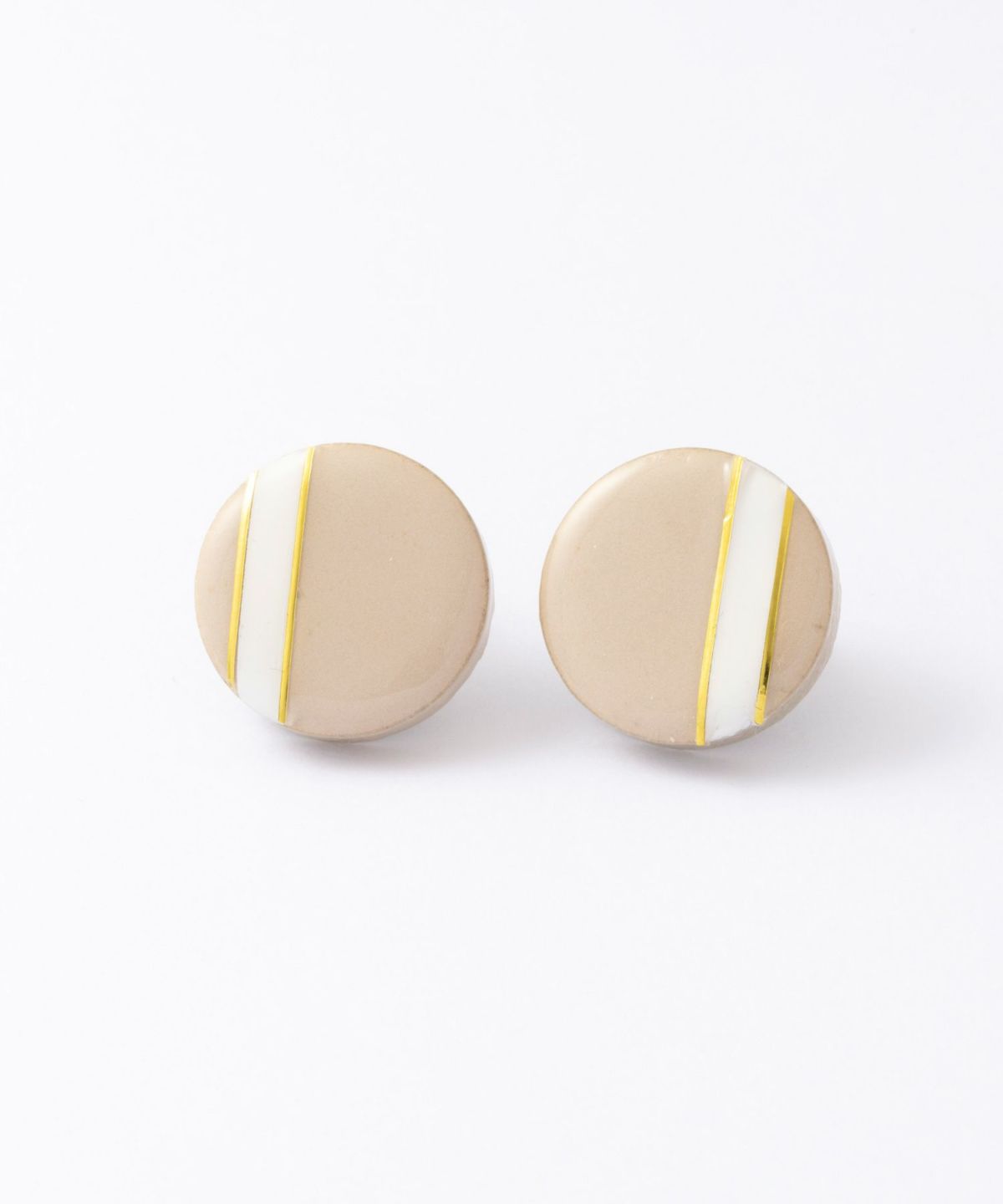 【MUK別注】美濃焼クラシックラインチタンポストピアス【MIKELO】