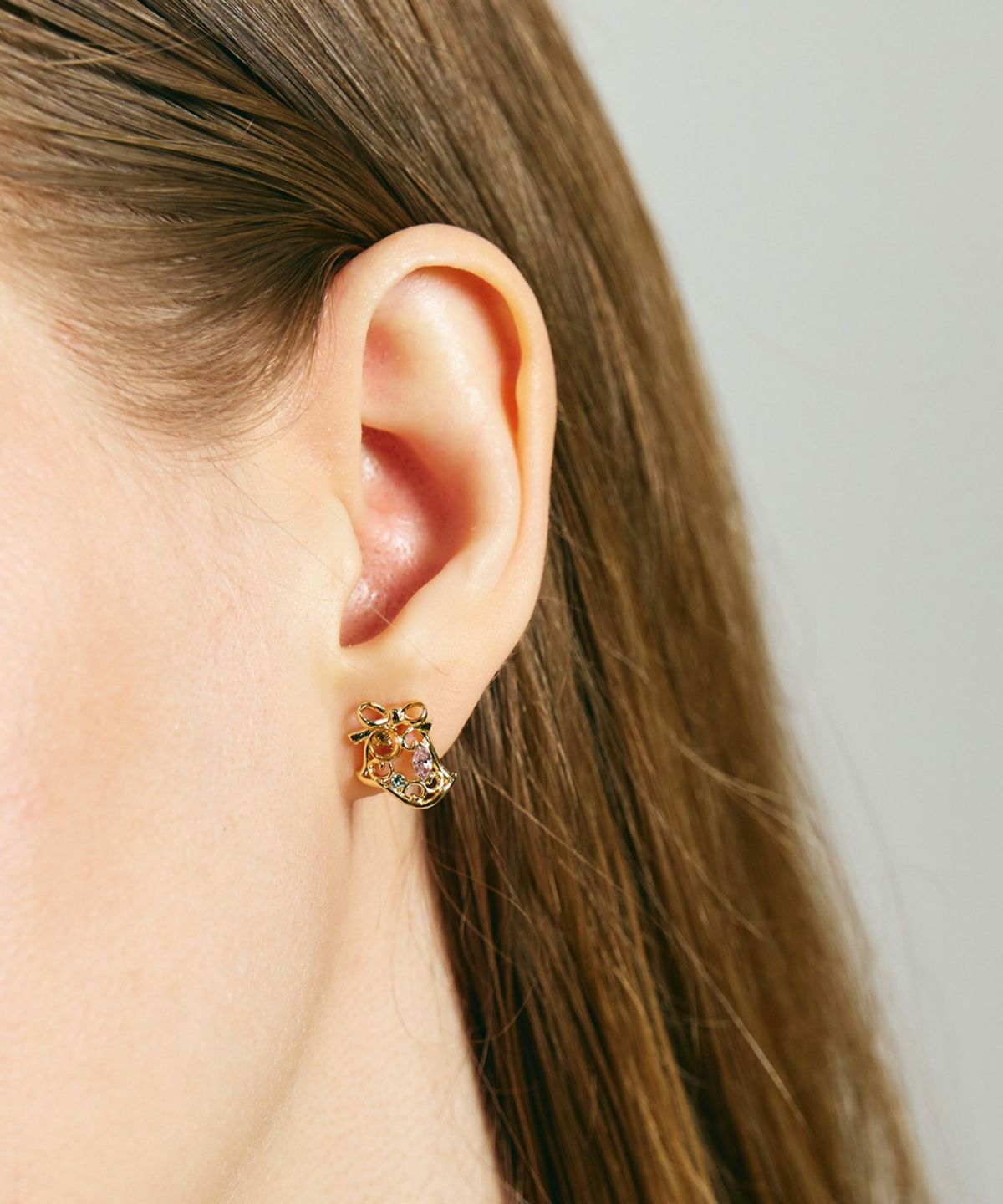 ナチュラルストーンベルピアス【MUK Dreamy stone】